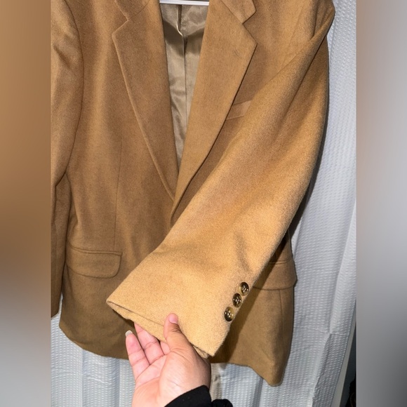 Hunt Valley Made In USA Men Suit Blazer 100% Camel Hair Size 44L - Picture 4 of 11